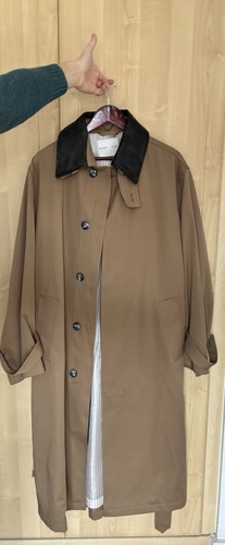Trench coat leather contrast - leather,